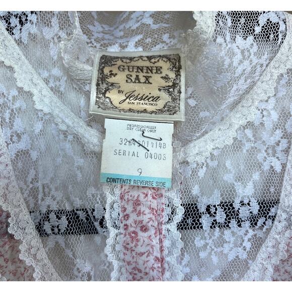 “Buy It Now + Best Offer” early 1970s pink and white flowered Gunny Sax dress - Picture 4 of 6